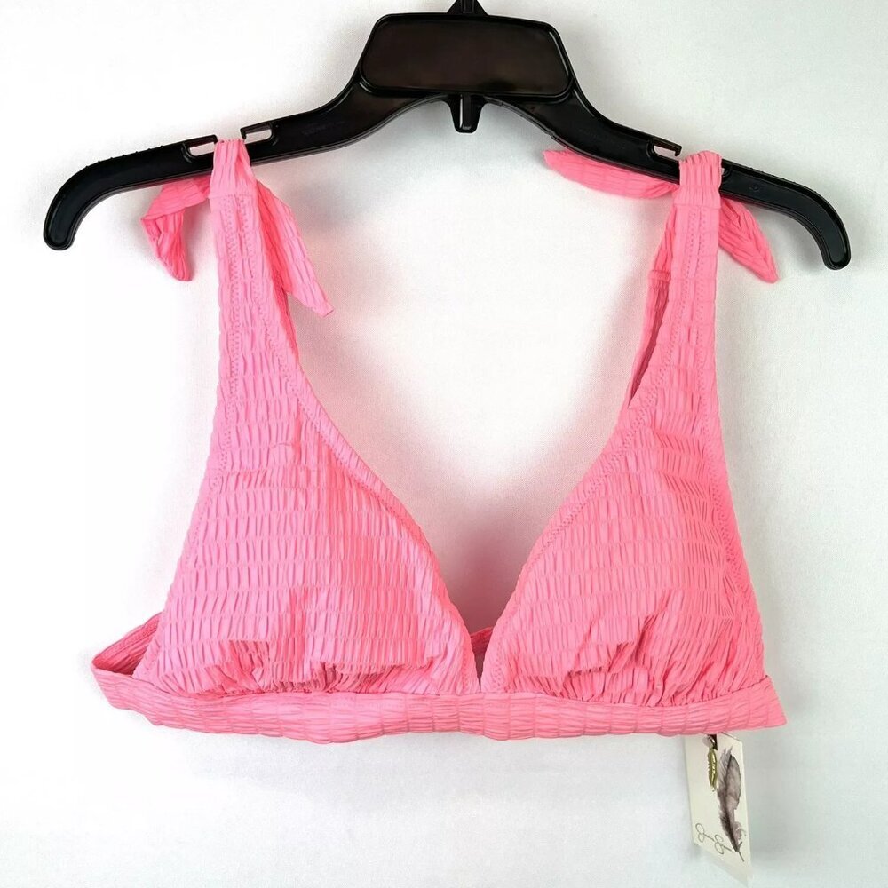 Jessica Simpson Women’s Bright Pink V Neck Bikini Top Size XL